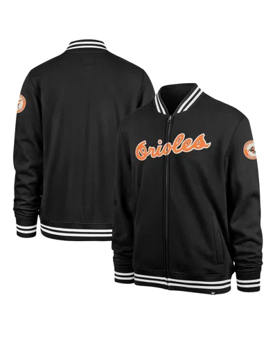 47 Brand Men's Black Baltimore Orioles Pack Pro Camden Full-zip Track Jacket In Black,white