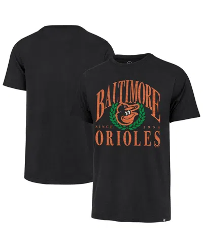 47 Brand '47 Black Baltimore Orioles Pitchout Franklin T-shirt In Gray