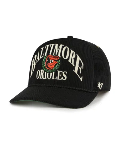 47 Brand Men's Black Baltimore Orioles Pitchout Rope Hitch Adjustable Hat