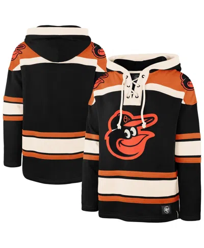 47 Brand Men's Black Baltimore Orioles Superior Lacer Pullover Hoodie