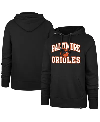 47 Brand Men's Black Baltimore Orioles Velocity Headline Pullover Hoodie