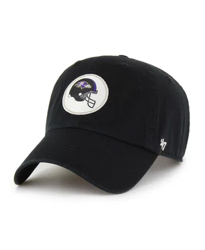 47 Brand Men's Black Baltimore Ravens Hard Hat Clean Up Adjustable Hat