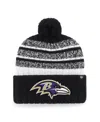 47 Brand Men's Black Baltimore Ravens Tavern Cuffed With Pom Knit Hat In Black