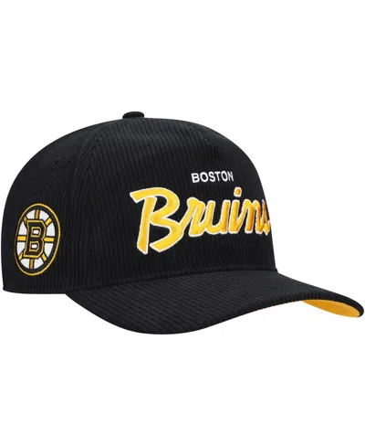 47 Brand Men's Black Boston Bruins Crosstown Corduroy Hitch Adjustable Hat
