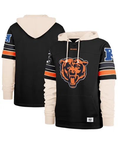 47 Brand Men's Black Chicago Bears Split Zone Cornerback Duo Hoodie