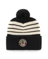 47 Brand Men's Black Chicago Blackhawks Old Time Hockey Barn Cuffed With Pom Knit Hat In Black