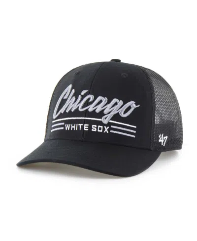 47 Brand Men's Black Chicago White Sox Garner Trucker Adjustable Hat