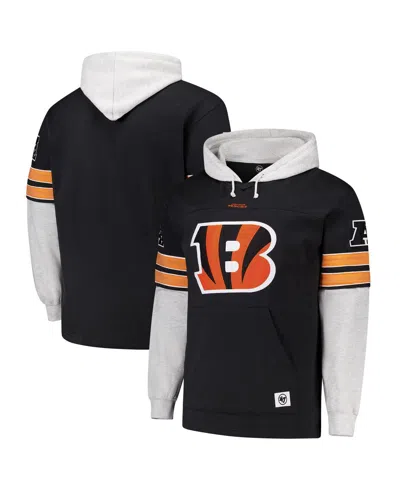 47 Brand Men's Black Cincinnati Bengals Big Tall Lacer Pullover Hoodie
