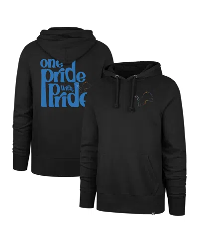 47 Brand Men's Black Detroit Lions Pride Headline Pullover Hoodie