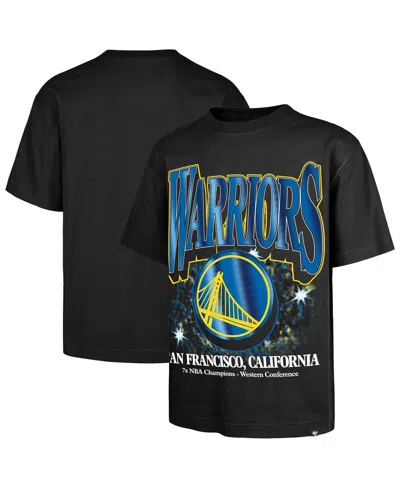 47 Brand Men's Black Golden State Warriors Past Champs Collection Flashbulb Foundation T-shirt