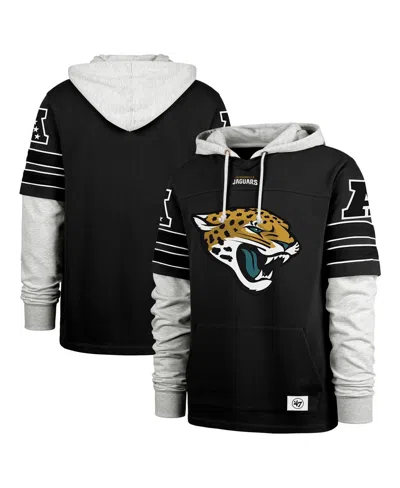 47 Brand Men's Black Jacksonville Jaguars Double Header Blitz Cornerback Pullover Hoodie