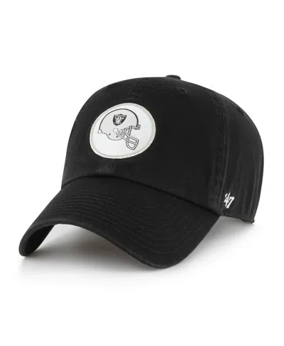 47 Brand Men's Black Las Vegas Raiders Hard Hat Clean Up Adjustable Hat In Blue