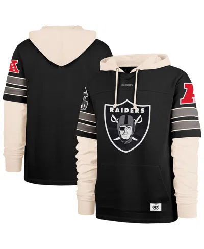 47 Brand Men's Black Las Vegas Raiders Split Zone Cornerback Duo Hoodie