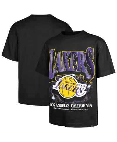 47 Brand Men's Black Los Angeles Lakers Past Champs Collection Flashbulb Foundation T-shirt