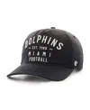 47 Brand Men's Black Miami Dolphins Dusted Laramie Unstructured Hitch Adjustable Hat In Black