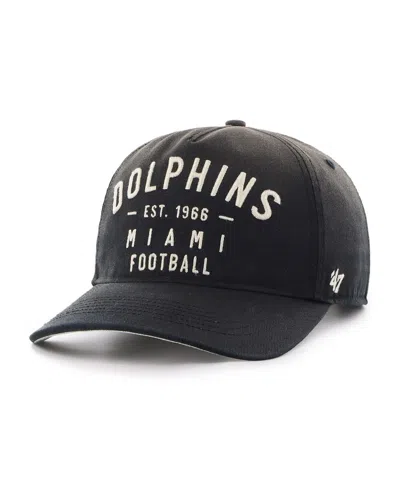 47 Brand Men's Black Miami Dolphins Dusted Laramie Unstructured Hitch Adjustable Hat