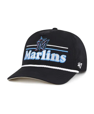 47 Brand Men's Black Miami Marlins Campscape Hitch Adjustable Hat