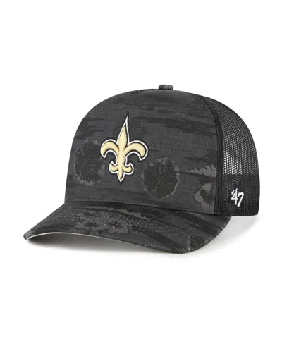 47 Brand Men's Black New Orleans Saints Fiji Trucker Adjustable Hat