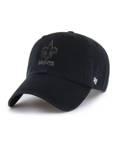 47 Brand Men's Black New Orleans Saints Tonal Clean Up Adjustable Hat