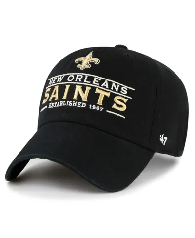 47 Brand Men's Black New Orleans Saints Vernon Clean Upâ Adjustable Hat