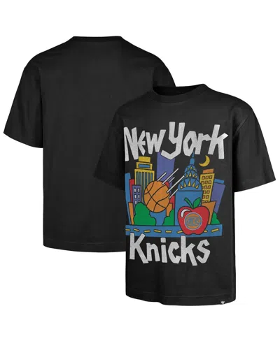 47 Brand Men's Black New York Knicks Sigma Foundation Premium Heavyweight T-shirt
