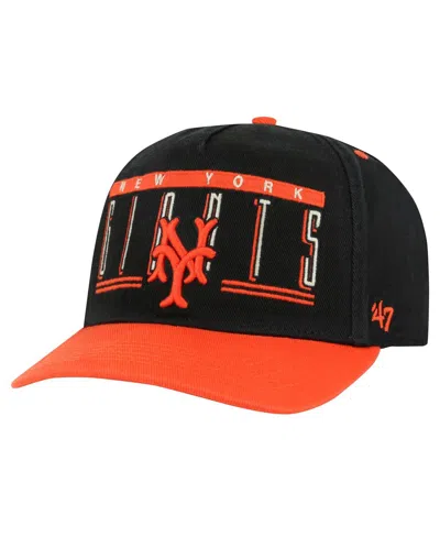 47 Brand Men's Black Ny Giants Double Headed Baseline Hitch Adjustable Hat
