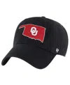 47 Brand Men's Black Oklahoma Sooners Clean Up Adjustable Hat In Black