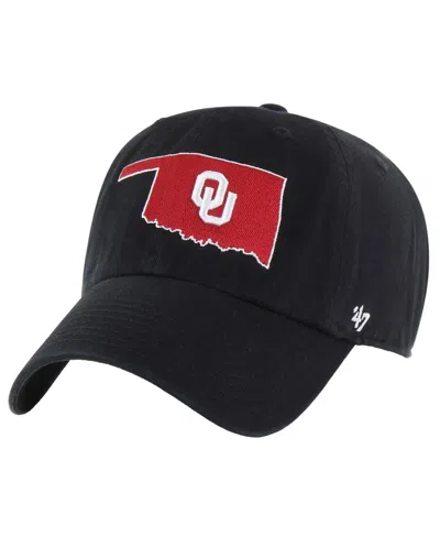 47 Brand Men's Black Oklahoma Sooners Clean Up Adjustable Hat