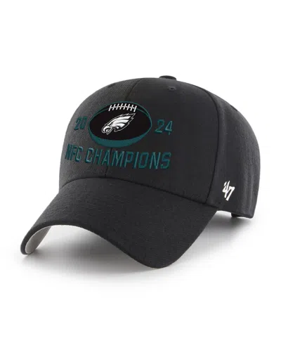 47 Brand Men's Black Philadelphia Eagles 2024 Nfc Champions Mvp Adjustable Hat