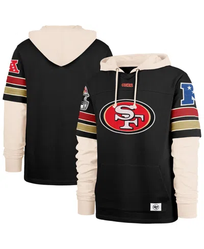 47 Brand '47  Black San Francisco 49ers Split Zone Cornerback Duo Hoodie