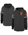 47 Brand Men's Black San Francisco Giants Pinstripe Double Header Pullover Hoodie In Black