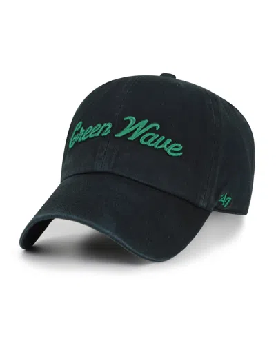 47 Brand Men's Black Tulane Green Wave Vault Clean Up Adjustable Hat
