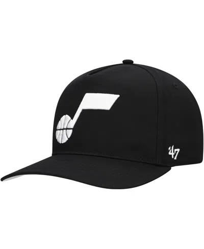 47 Brand Men's Black Utah Jazz Core Logo Hitch Adjustable Hat