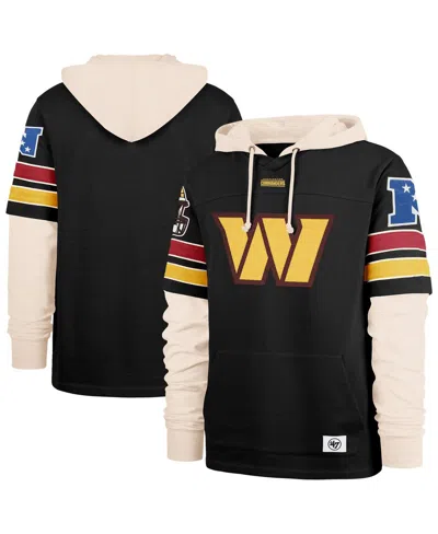 47 Brand Men's Black Washington Commanders Split Zone Cornerback Duo Hoodie In Multi