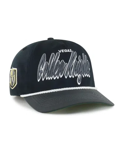 47 Brand Men's Black/charcoal Vegas Golden Knights Dropshadow Rope Hitch Adjustable Hat