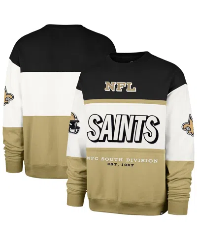 47 Brand Men's Black/gold New Orleans Saints Breeze Maximalist Sweatshirt In Green