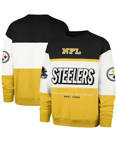 47 Brand Men's Black/gold Pittsburgh Steelers Breeze Maximalist Sweatshirt In Multi