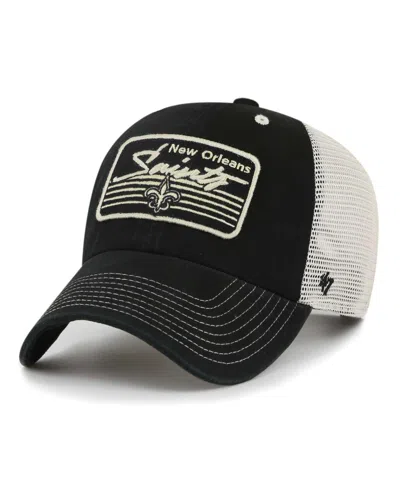 47 Brand Men's Black/natural New Orleans Saints Five Point Trucker Clean Up Adjustable Hat