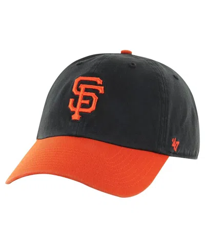 47 Brand Men's ' Black, Orange San Francisco Giants Clean Up Adjustable Hat In Black Oran