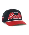 47 Brand Men's Black/red Chicago Bulls Drop Shadow Rope Hitch Adjustable Hat