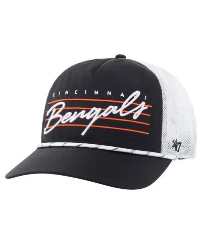 47 Brand Men's Black/white Cincinnati Bengals Downburst Relaxed Hitch Trucker Adjustable Hat In Multi