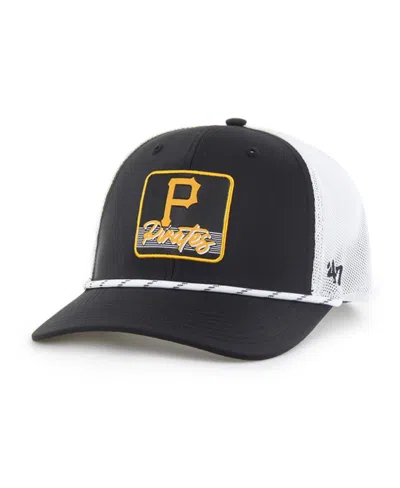 47 Brand Men's Black/white Pittsburgh Pirates Scratch Adjustable Trucker Hat