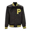 47 Brand Men's Bomber Jacket Mlb Dalston Backer Bomber Pitpir Jet Black In Jet Black