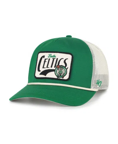 47 Brand Men's Boston Celtics Adjustable Heavy Twill Trucker Emmett Baseball Cap In Green