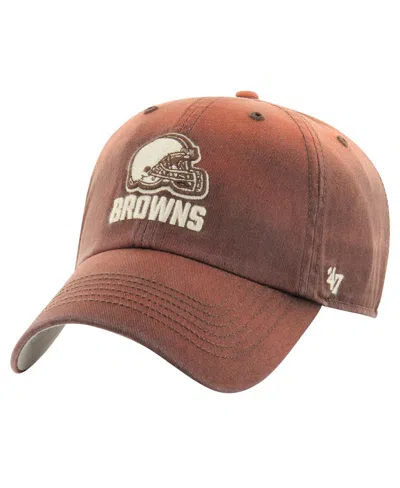 47 Brand Men's Brown Cleveland Browns Dusted Relaxed Clean Up Adjustable Hat