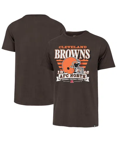 47 Brand Men's Brown Cleveland Browns Stripe Splash Franklin Throwback T-shirt In Burgundy