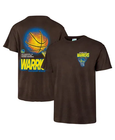 47 Brand Men's Brown Golden State Warriors Vintage-like Tubular Dagger Tradition Premium T-shirt