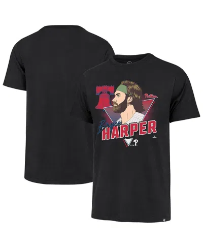 47 Brand Men's Bryce Harper Black Philadelphia Phillies Player Caricature Franklin T-shirt