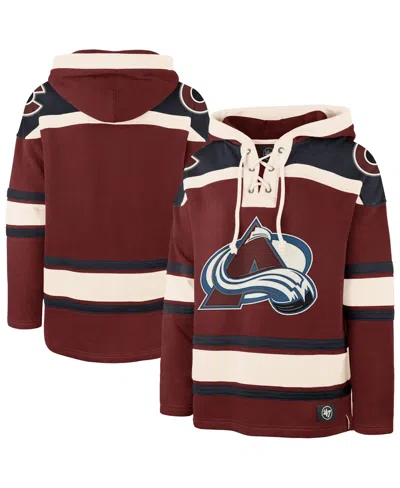 47 Brand Men's Burgundy Colorado Avalanche Big Tall Superior Lacer Fleece Pullover Hoodie