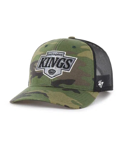 47 Brand Men's Camo/black Los Angeles Kings Trucker Adjustable Hat In Green